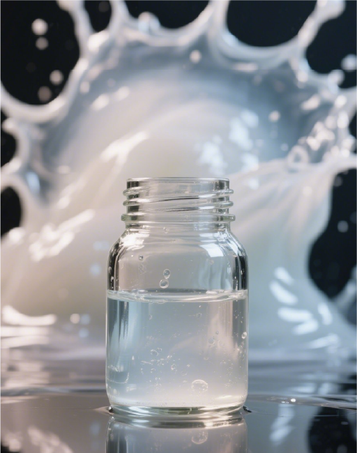 SLES 70% surfactant in a laboratory bottle with liquid splash